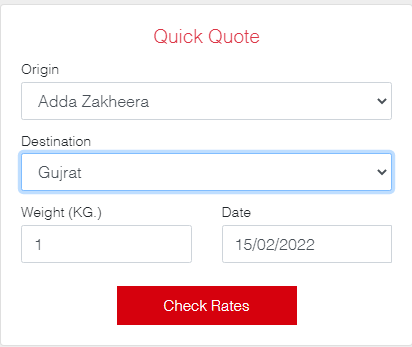 TCS tracking courier rate