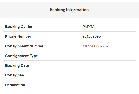 Nandan Courier tracking number