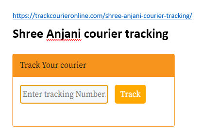 Shree Anjani courier tracking by number