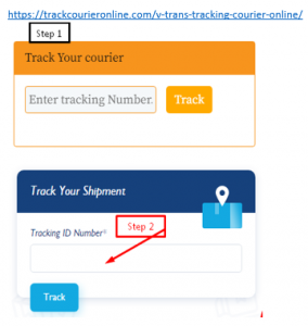 v trans tracking courier current status online