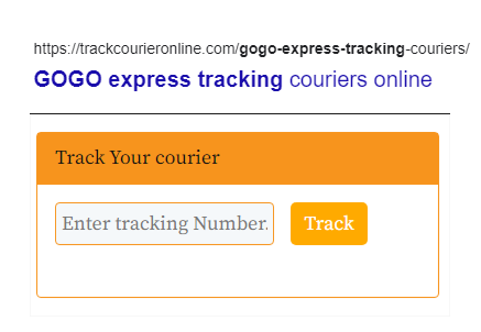 GOGO express tracking through tracking gogo xpress number.